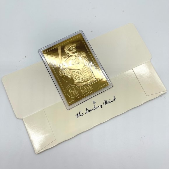 Babe Ruth Baseball Card #30 New York Yankees 1996 Danbury Mint 22KT Gold - Picture 2 of 7